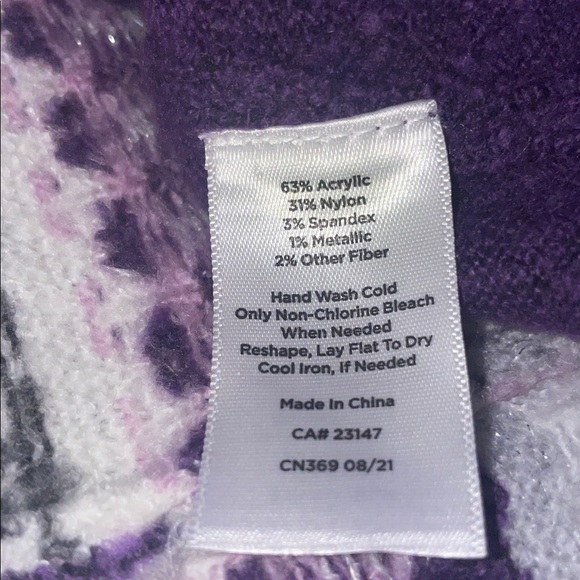 TALBOTSWomen's Purple FairIsle Sweater SZ Large NWT - Picture 7 of 7